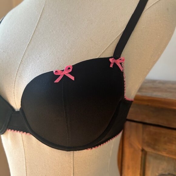 Vintage Betsey Johnson Black Bra 34B - Picture 4 of 11
